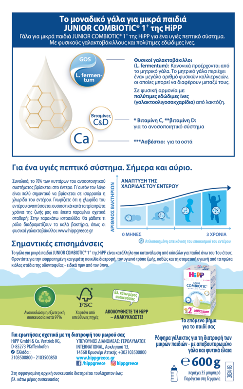 HIPP - JUNIOR Combiotic Γάλα για μικρά παιδιά από το 1ο έτος - 600gr
